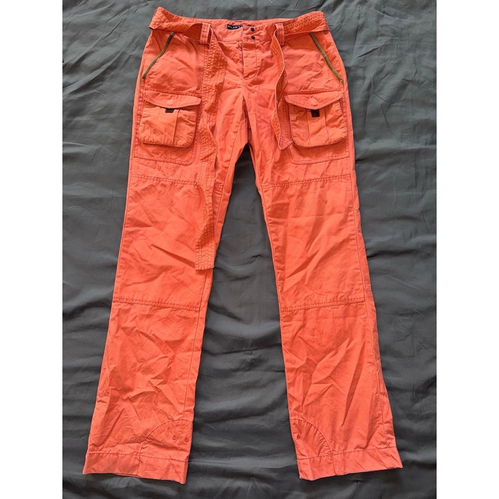 Ralph Lauren Women's Orange‎ Cargo Belted Y2K Pocket  Size 10